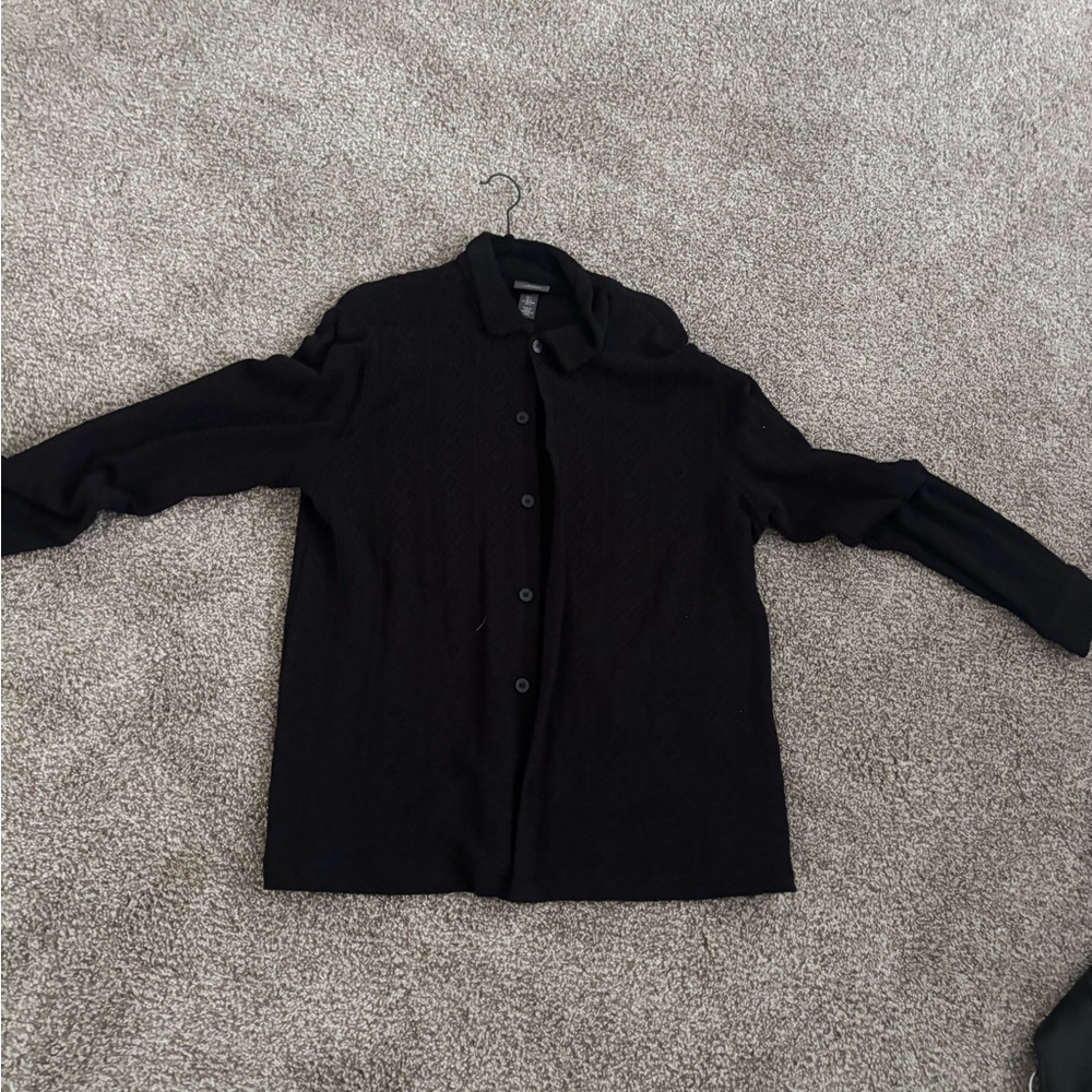 H&M Men's Dark Button-Up Shirt